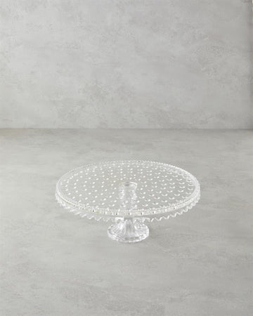 Bubbles Glass Cake Stand Transparent