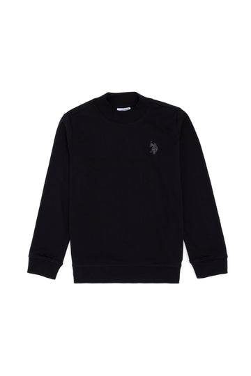 Boy's Black Crew Neck Basic Sweatshirt