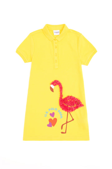 Girl's Yellow Knitted Dress