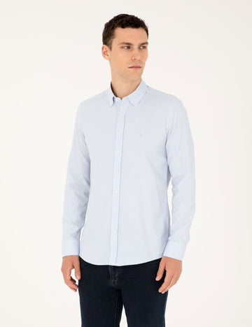Light Blue Slim Fit Long Sleeve Shirt