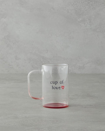 Cup Of Love Glass Mug 270 ml Red