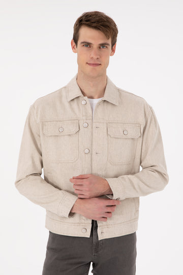 Men's Beige Jean Shirt