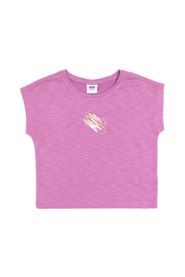 Girls' Violet Crew Neck T-Shirt