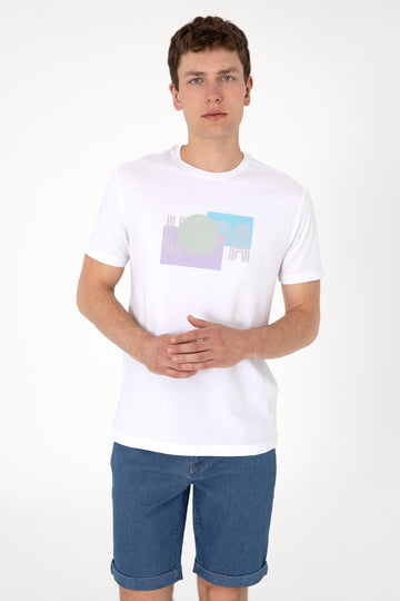 Men's Regular Fit White Crew Neck T-Shirt
