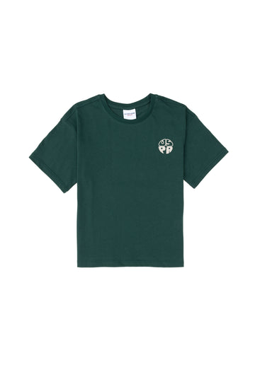 Boys' Dark Green Comfort Basic Crew Neck T-Shirt