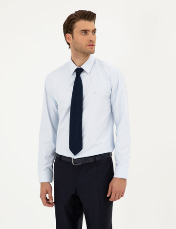 Light Blue Regular Fit Long Sleeve Basic Shirt