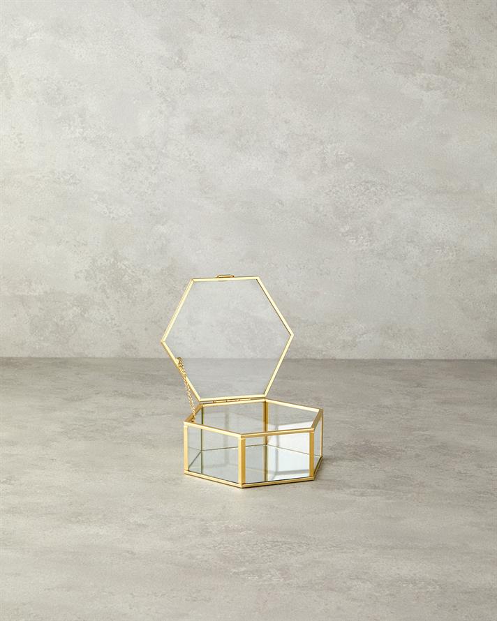 Deluxe Glass Decorative Box Gold