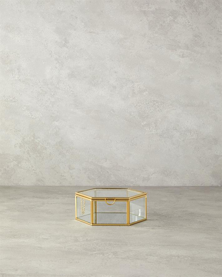 Deluxe Glass Decorative Box Gold