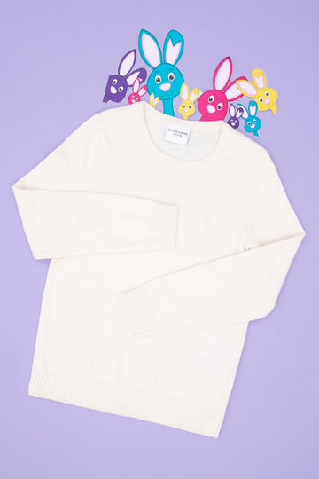 Girls' Cream Basic Sweater