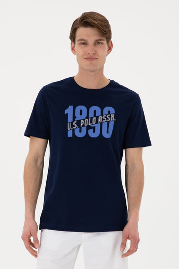 Men's Regular Fit Crew Neck Navy T-Shirt