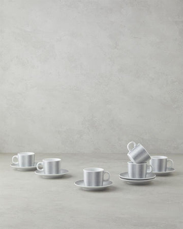 Elisa Porcelain Coffee Cup Set 12 Pieces 6 Seater Black