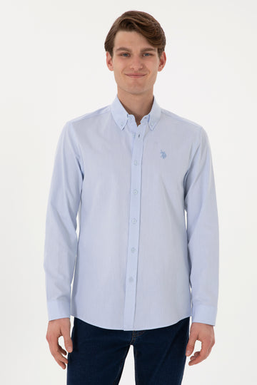 Men's Light Blue Long Sleeve Shirt