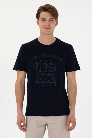 Men's Regular Fit Crew Neck Navy T-Shirt
