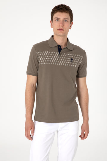 Men's Regular Fit Polo Neck Mink T-Shirt