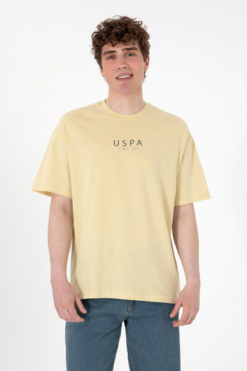Men's Oversize Fit Crew Neck Light Khaki T-Shirt