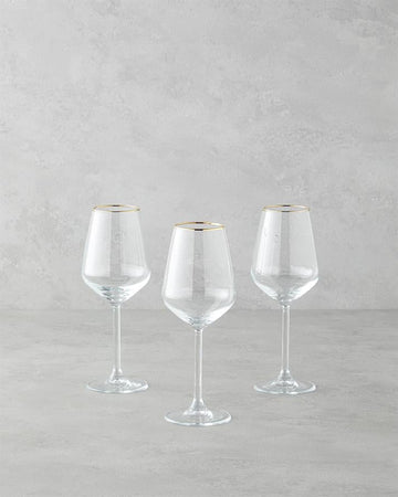 Gleam Glass Set of 3 Glass 350 ml Gold