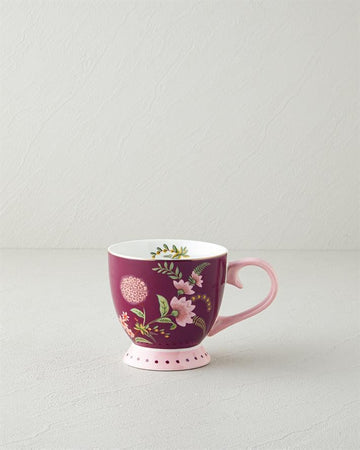 Loly New Bone China Mug 460 ml Burgundy
