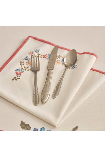 Vintage 18 Pieces 6 Seater Dessert Fork Spoons Knife Set Silver - EGY78863119986