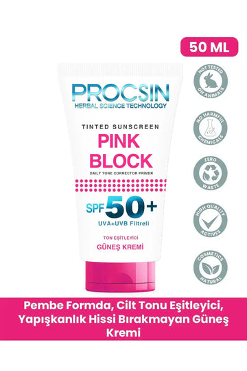 Procsin Brightening and Tone Equalizing Pink Sunscreen - 50ml - EGY9866610350
