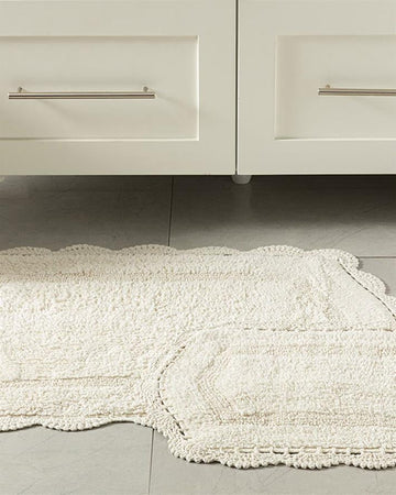 Mia Cotton Bath Mat Set Cream