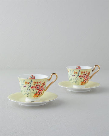 Miranda New Bone China 4 Pieces 2 Seater Cup Set 220 ml Light Yellow
