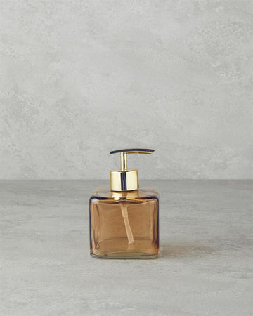 Nevana Glass Bathroom Liquid Soap Dispenser Amber