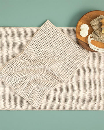 Paige Pasta Bath Mat Set Beige