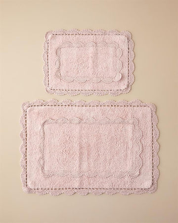 Romantic Cotton Bath Mat Set Pink