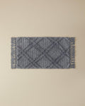 Tassel Check Cotton Tassel Bath Mat Grey