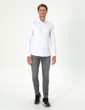 White Ex. Slim Fit Long Sleeve Shirt