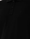Black Slim Fit No-Fold Polo Neck Basic T-Shirt