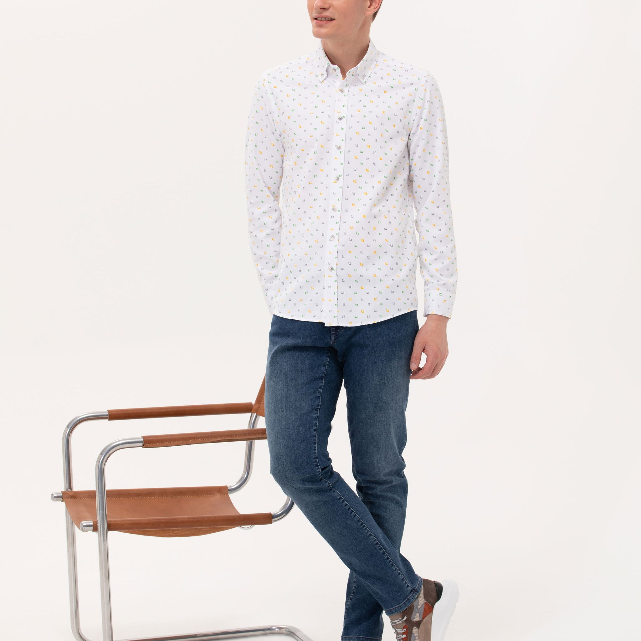 Light Green Slim Fit Long Sleeve Shirt