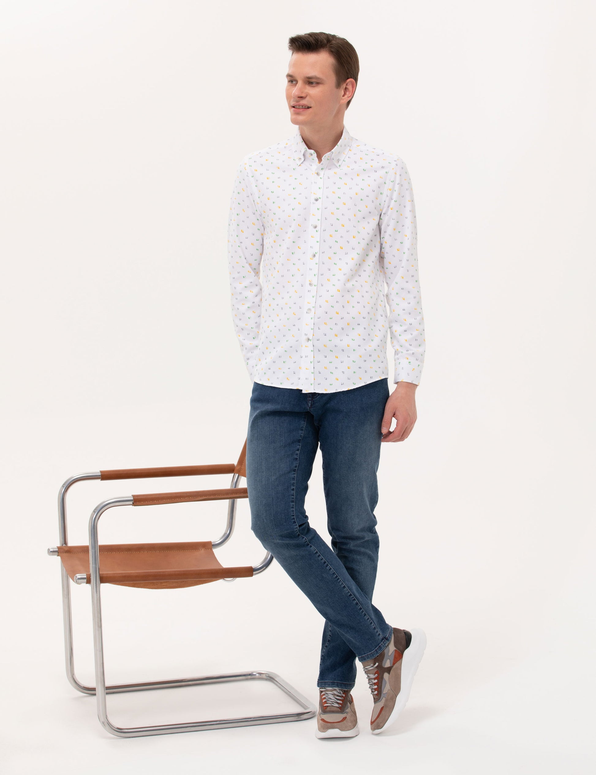 Light Green Slim Fit Long Sleeve Shirt