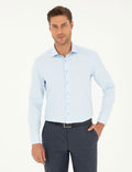 Light Blue Slim Fit Chunky Long Sleeve Shirt