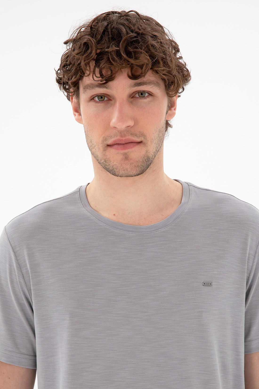 Men's Regular Fit Crew Neck Modal Dark Gray Basic T-Shirt