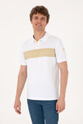 Men's Regular Fit Polo Neck White T-Shirt
