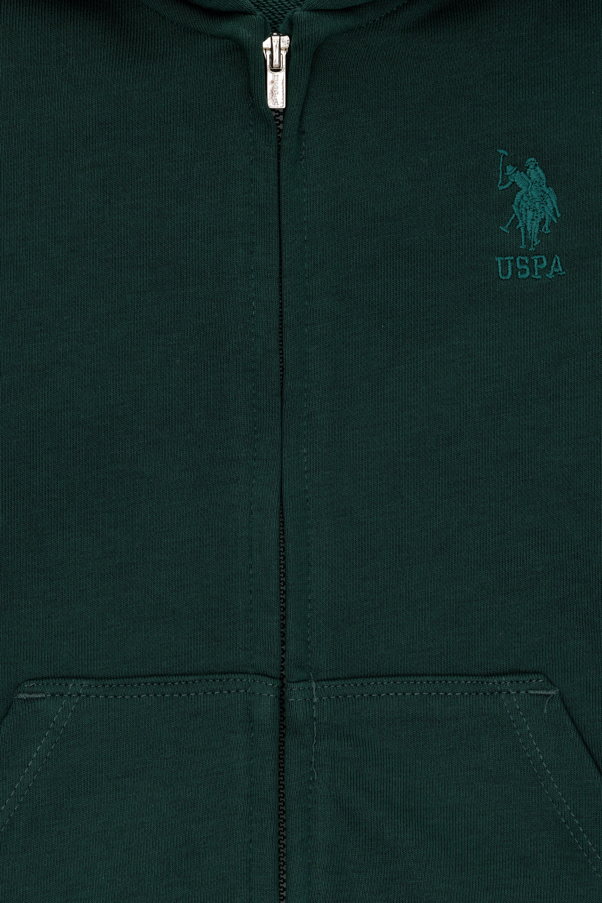 Boy's Dark Green Basic Hooded Sweatshirt