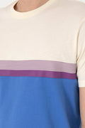 Men's Regular Fit Crew Neck Indigo T-Shirt