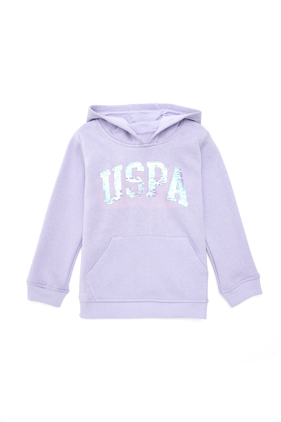 Girls' Lilac Hooded Basic Sweatshirt