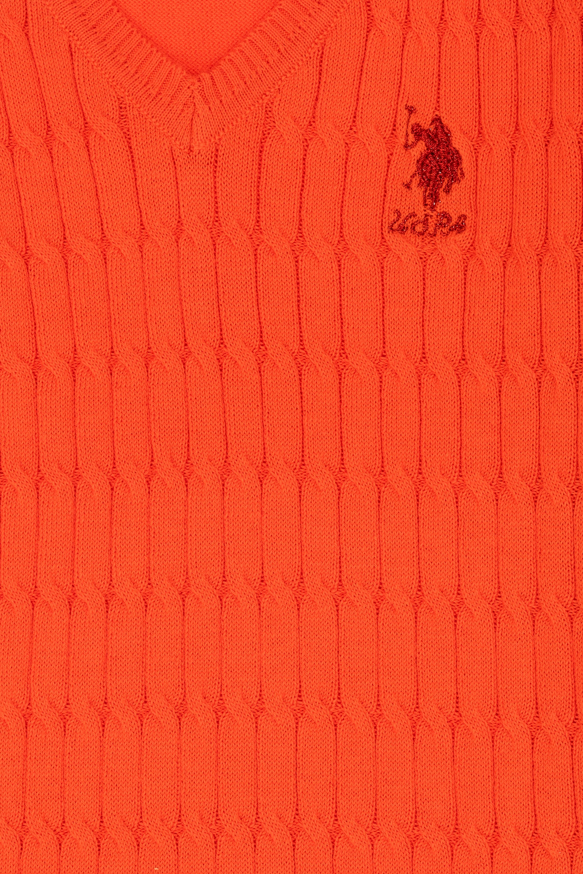 Girls' Orange Basic Sweater