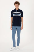Men's Regular Fit Polo Neck Navy T-Shirt