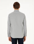 Khaki Oxford Slim Fit Long Sleeve Shirt