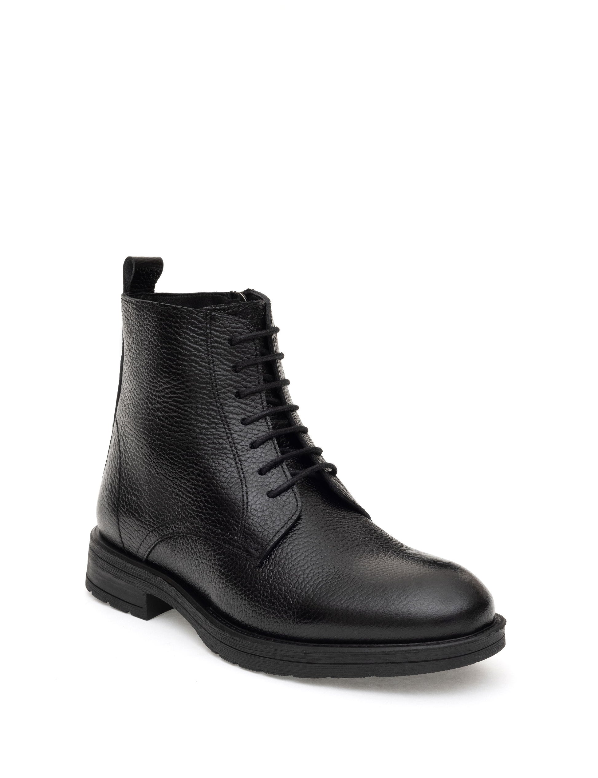 Black 100% Leather Rubber Sole Boots