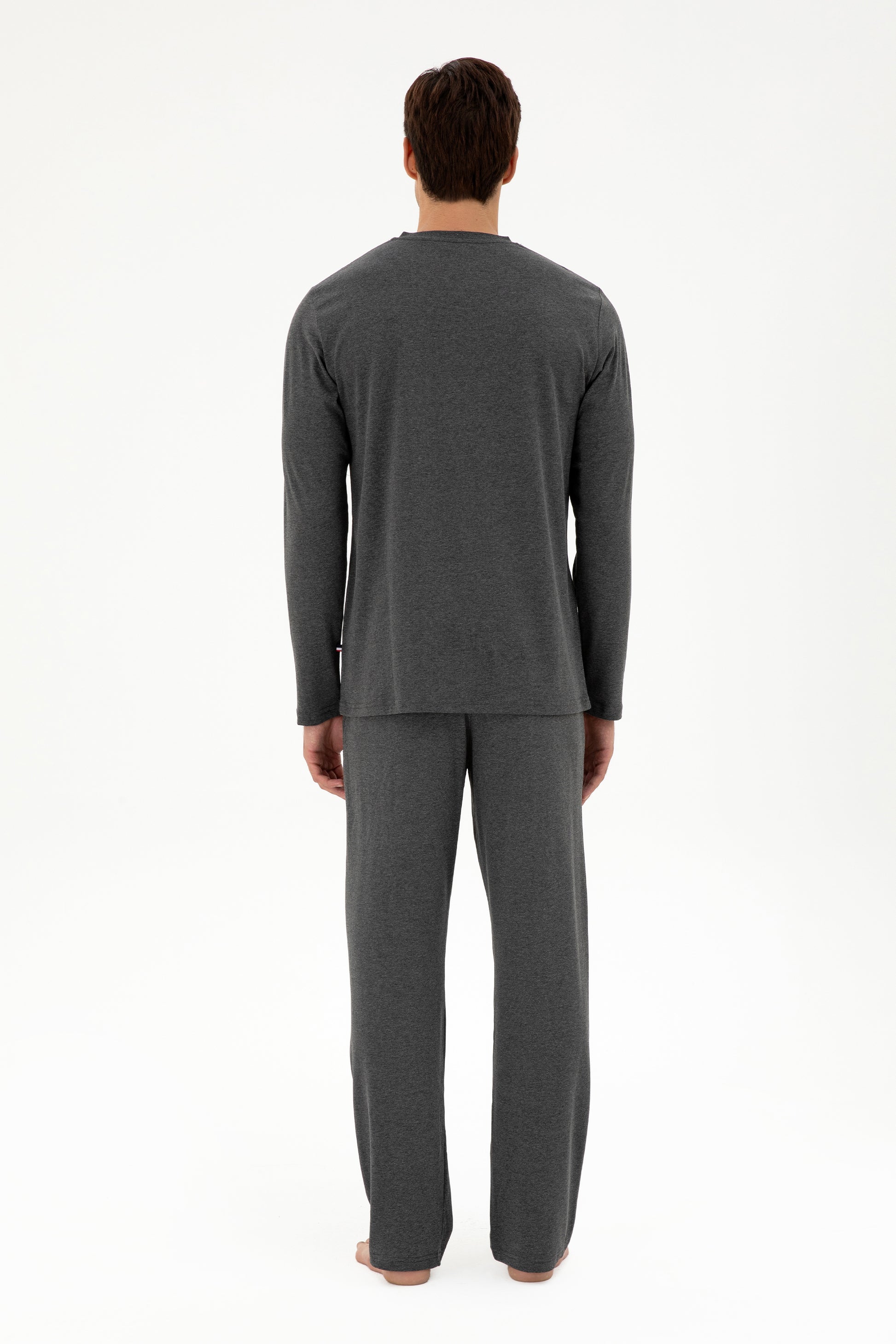 Men's Grey Melange Pajama Set