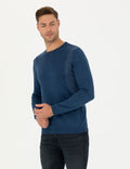 Indigo Melange Slim Fit Sweater