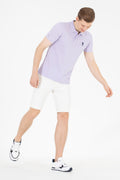 Men's Lilac Basic Polo Neck T-Shirt