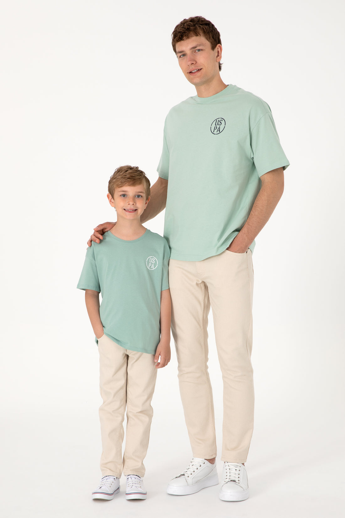 Men's Oversize Fit Crew Neck Water Green T-shirt