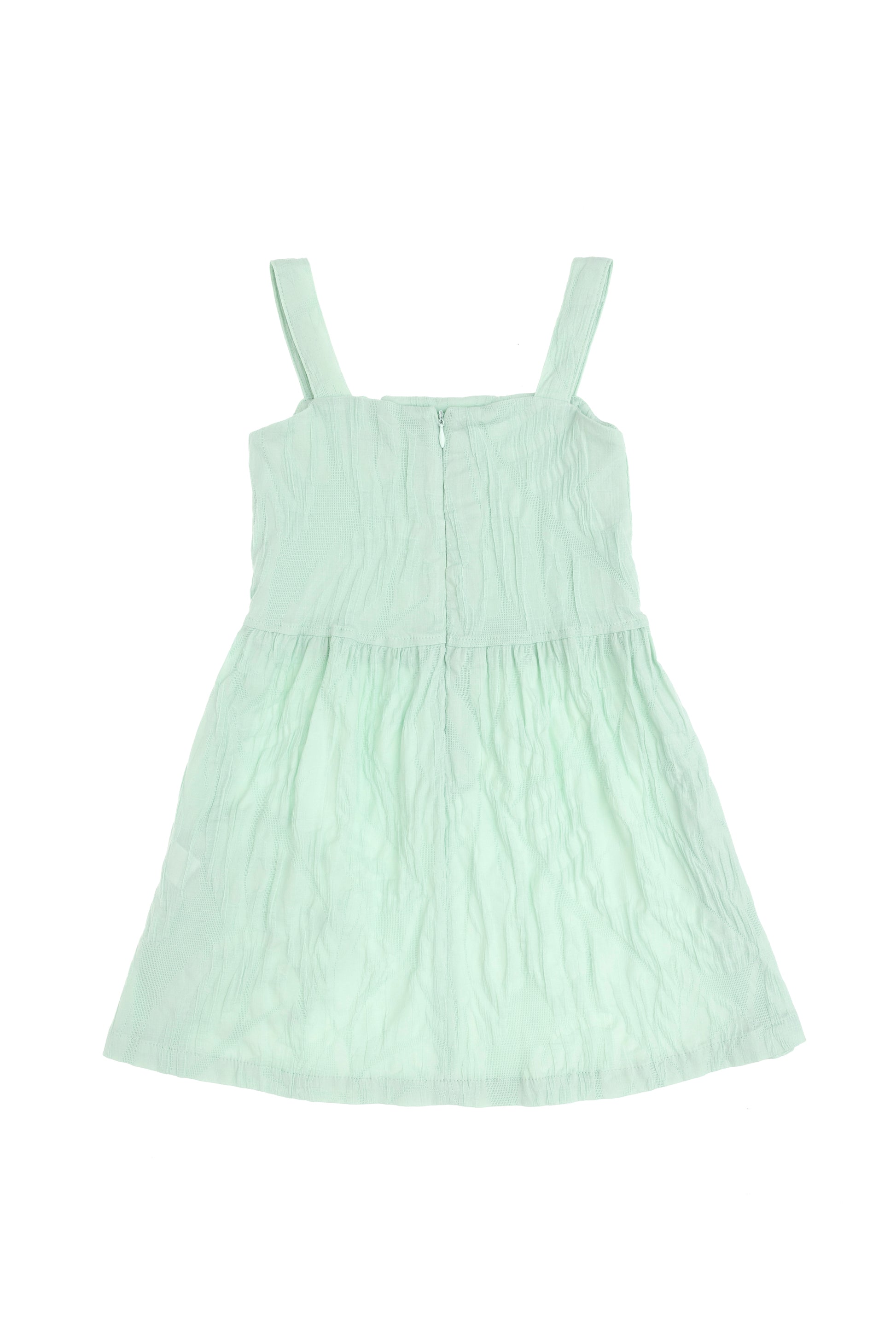 Girls' Water Green Woven Dress