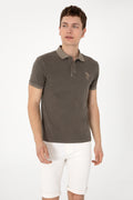 Men's Slim Fit Polo Neck Mink Wash Basic T-Shirt