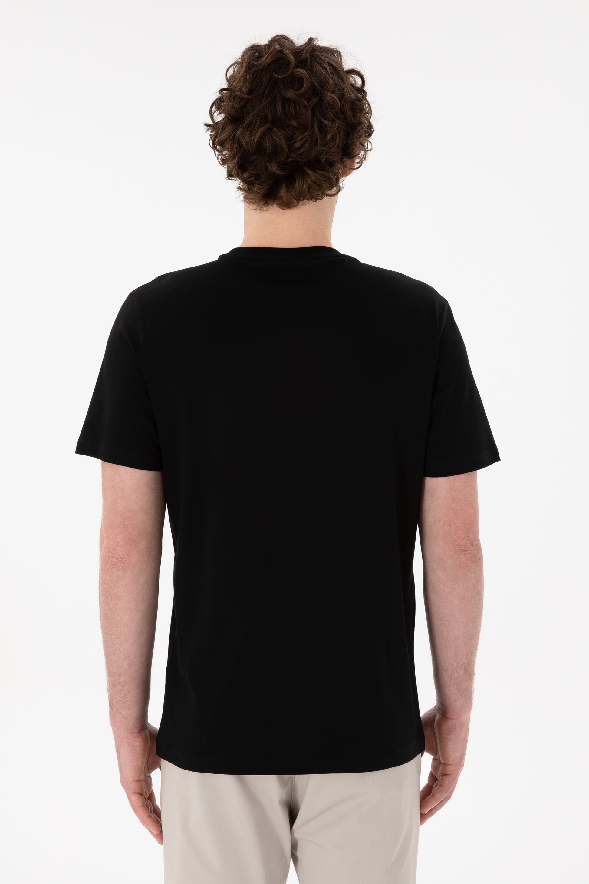 Men's Regular Fit Crew Neck Black Basic T-Shirt